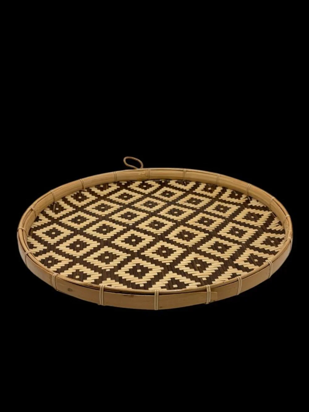 Set of 3 Handwoven Bamboo Wall Baskets Trays Boho Tribal Farmhouse Decor